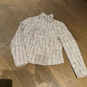 Tommy Hilfiger Tweed Women’s Motorcycle Cut Blazer Cotton Blend Lined Size 10